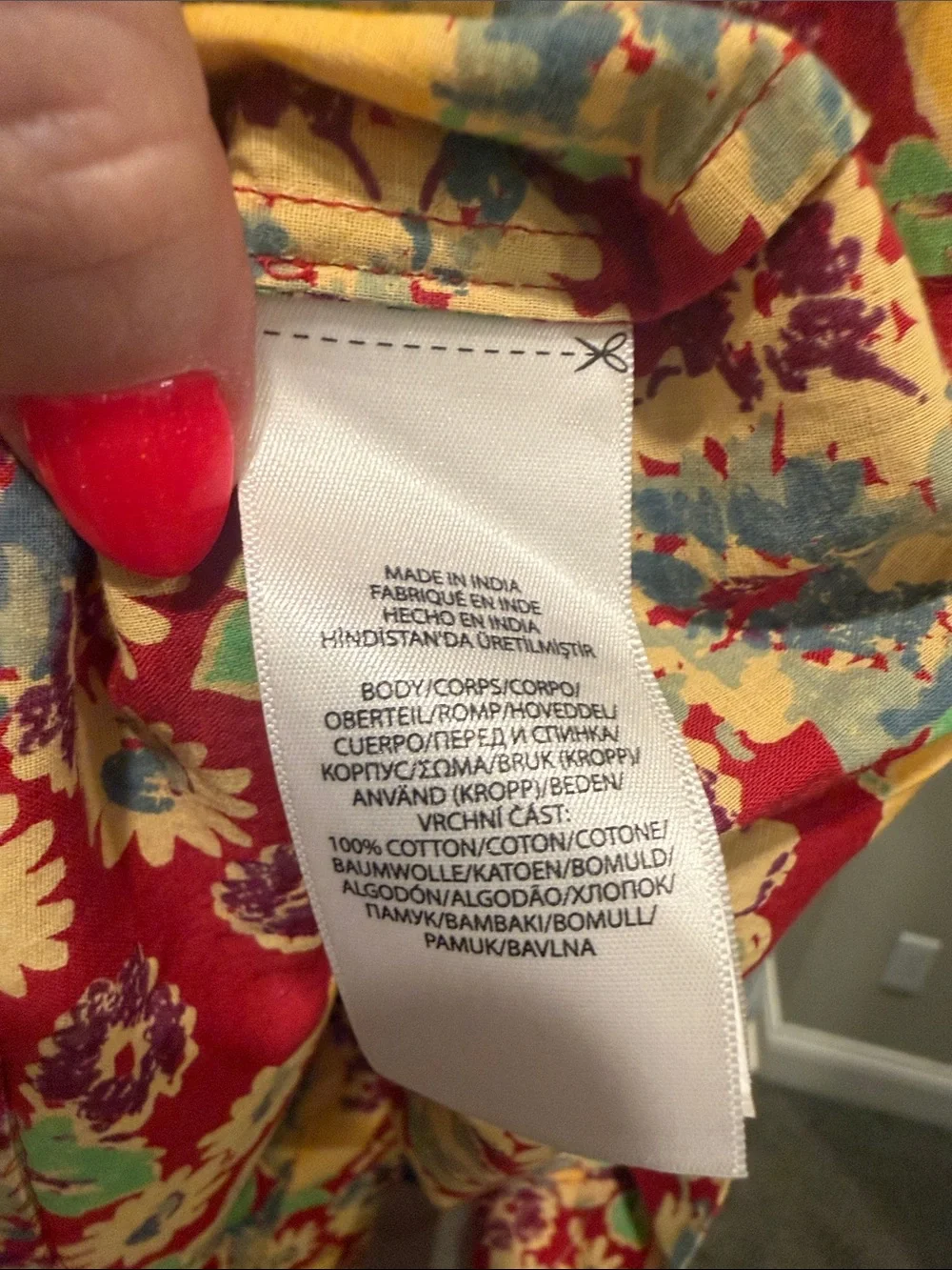 Polo by Ralph Lauren Red Floral Sundress with Yellow and Green Accents